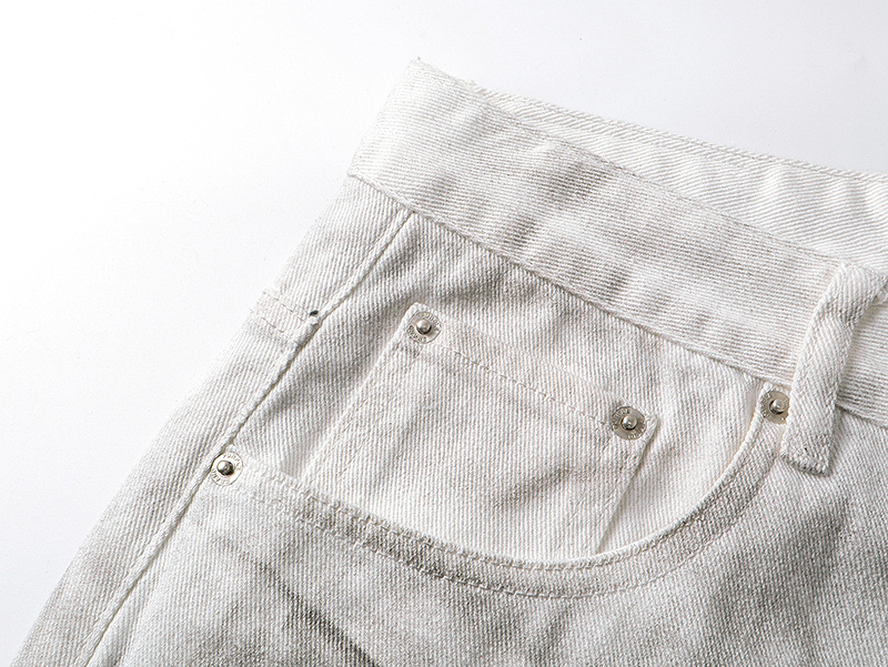 Purple Brand Washed Distressed Straight Denim Jeans White PU805