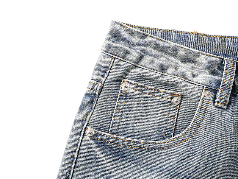 Purple Brand Washed Distressed Wide Leg Denim Jeans Light Blue PU819