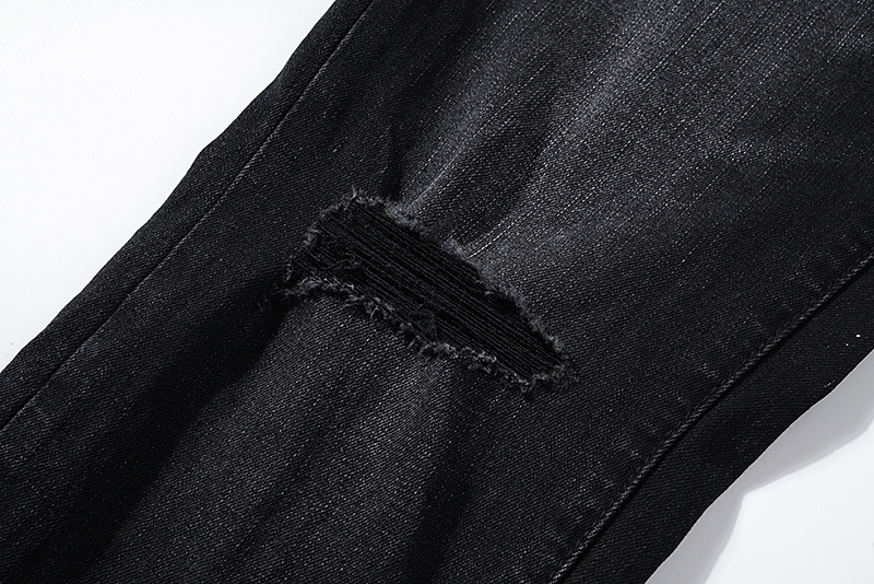Purple Brand Washed Paint Splatter Stacked Denim Jeans Black PU121