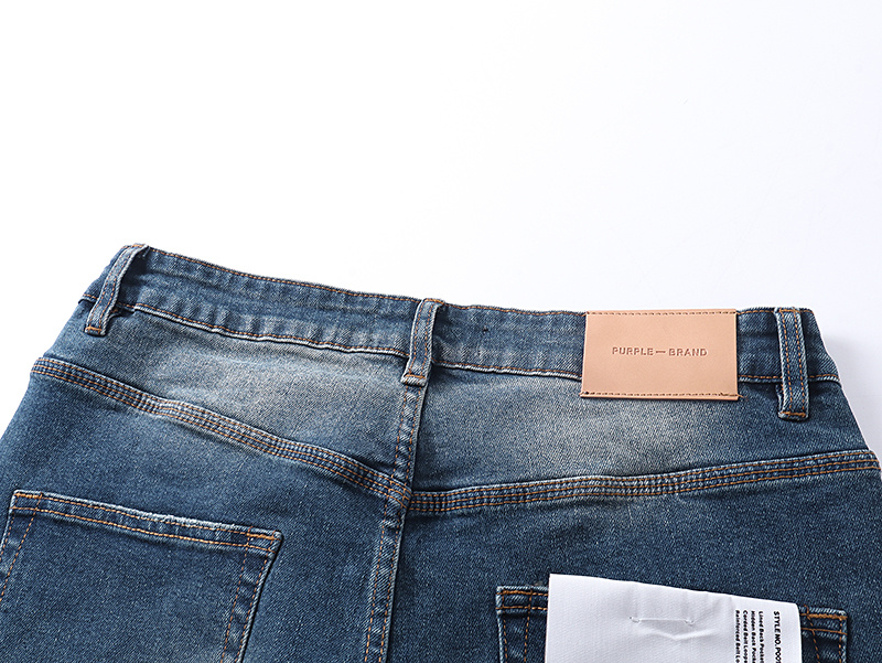 Purple Brand Washed Paint Splatter Straight Denim Jeans Blue PU183