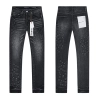 Purple Brand Washed Rhinestone Slim Fit Denim Jeans Black PU187