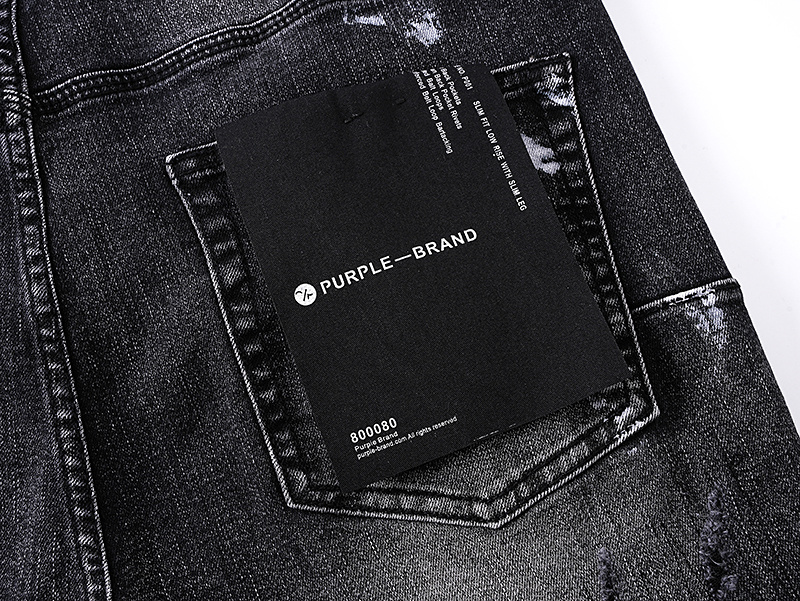 Purple Brand Washed Ripped Bootcut Denim Jeans Black PU174