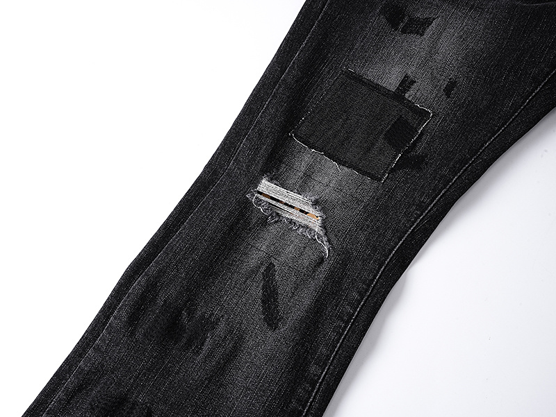 Purple Brand Washed Ripped Bootcut Denim Jeans Black PU708