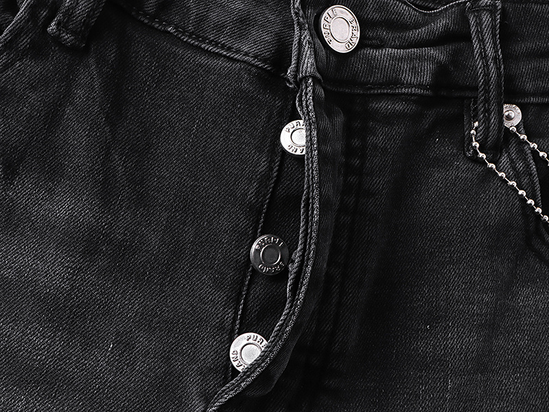 Purple Brand Washed Ripped Bootcut Denim Jeans Black PU709