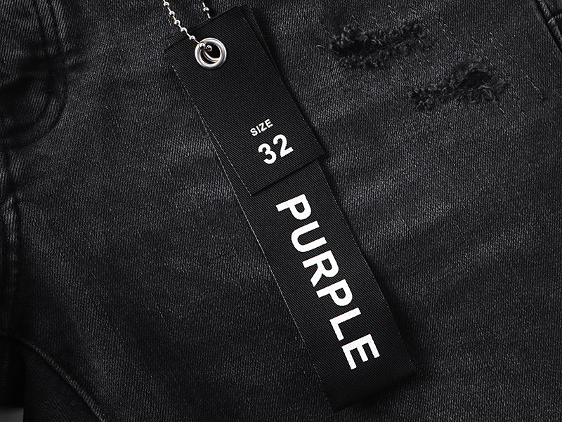 Purple Brand Washed Ripped Bootcut Denim Jeans Black PU709
