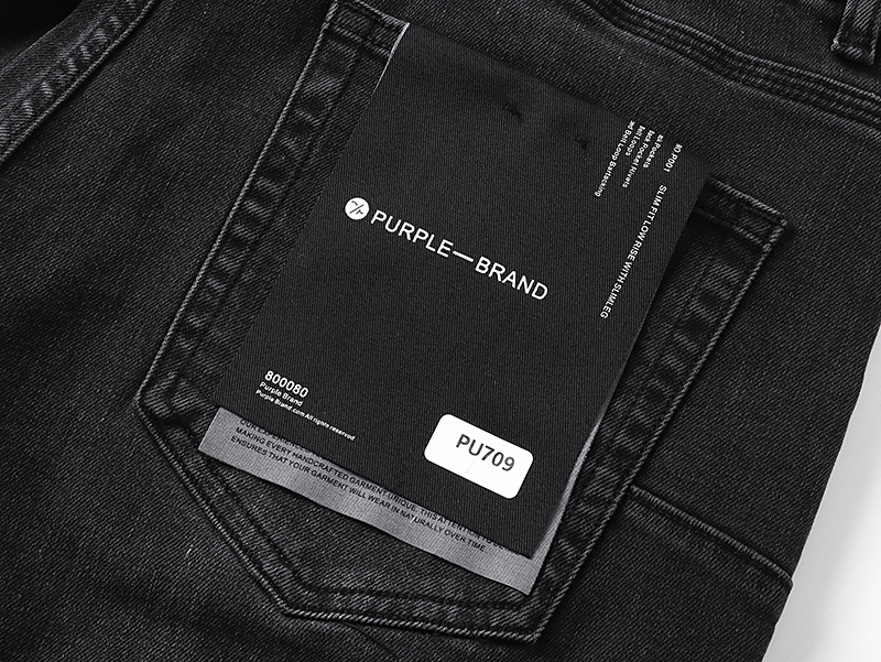 Purple Brand Washed Ripped Bootcut Denim Jeans Black PU709