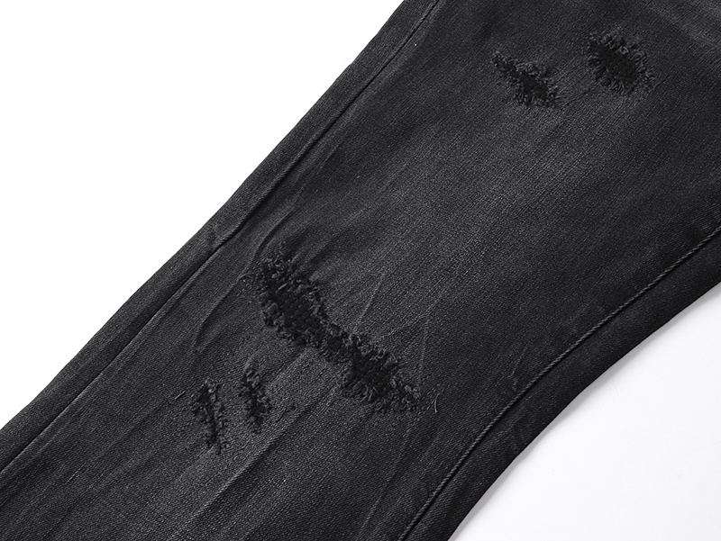 Purple Brand Washed Ripped Bootcut Denim Jeans Black PU709