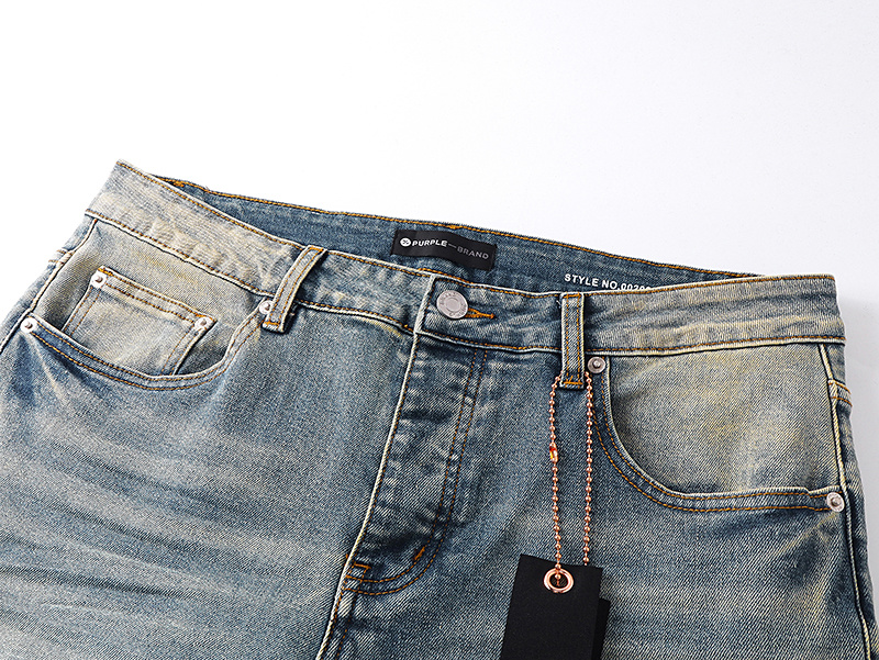 Purple Brand Washed Ripped Bootcut Denim Jeans Light Blue PU146