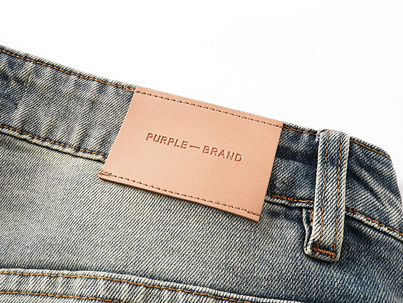 Purple Brand Washed Ripped Bootcut Denim Jeans Light Blue PU146