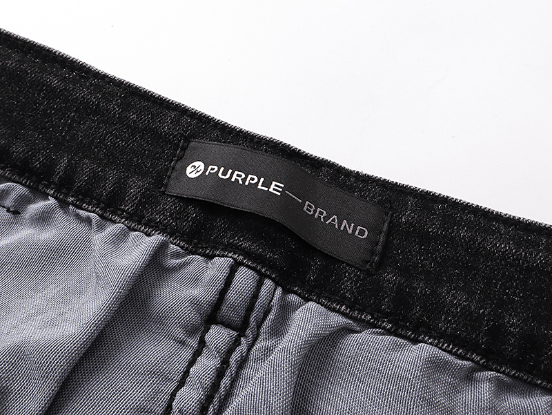Purple Brand Washed Ripped Slim Fit Denim Jeans Black PU145