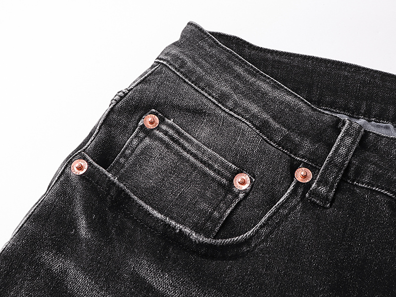 Purple Brand Washed Ripped Slim Fit Denim Jeans Black PU145