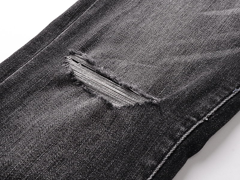 Purple Brand Washed Ripped Slim Fit Denim Jeans Black PU145