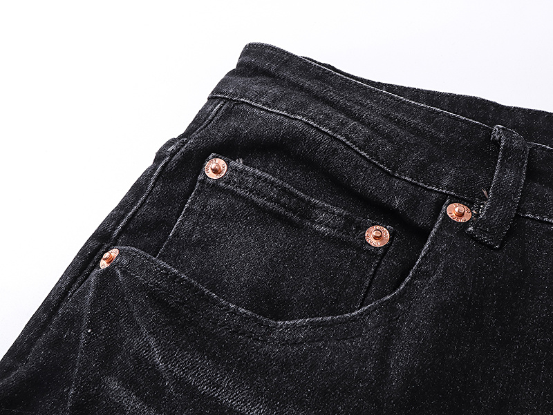 Purple Brand Washed Ripped Slim Fit Denim Jeans Black PU160