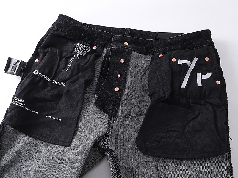 Purple Brand Washed Ripped Slim Fit Denim Jeans Black PU160