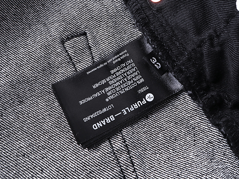 Purple Brand Washed Ripped Slim Fit Denim Jeans Black PU160