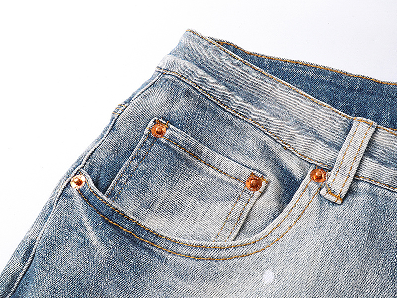 Purple Brand Washed Ripped Slim Fit Denim Jeans Light Blue PU143