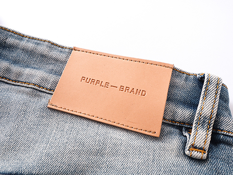 Purple Brand Washed Ripped Slim Fit Denim Jeans Light Blue PU143