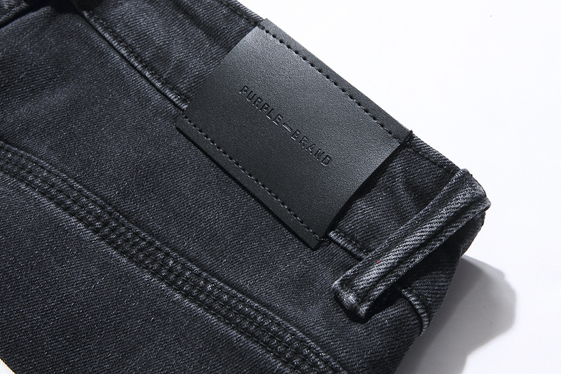 Purple Brand Washed Ripped Stacked Denim Jeans Black PU100