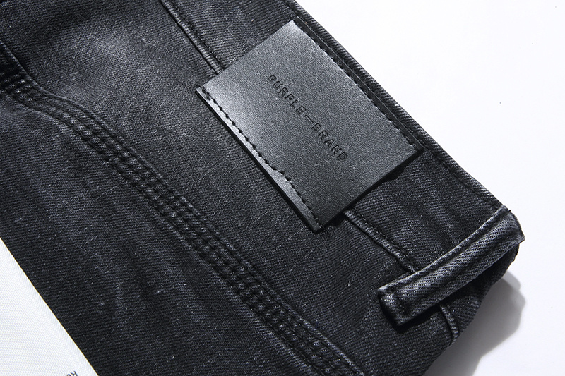 Purple Brand Washed Ripped Stacked Denim Jeans Black PU102