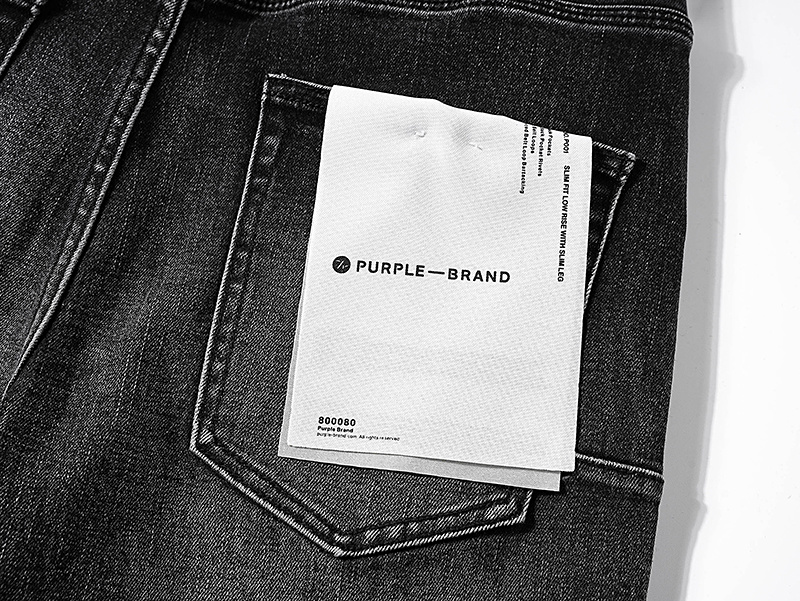 Purple Brand Washed Ripped Stacked Denim Jeans Black PU130