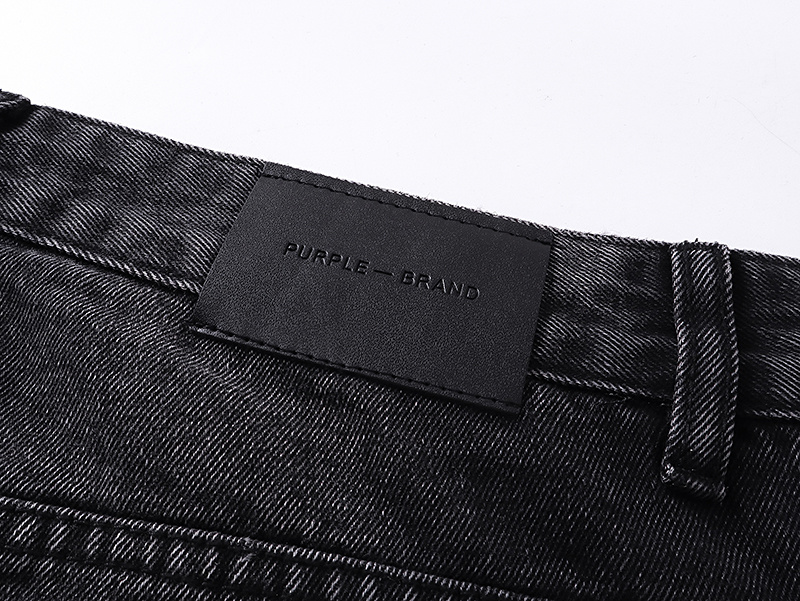 Purple Brand Washed Ripped Wide Leg Denim Jeans Black PU820