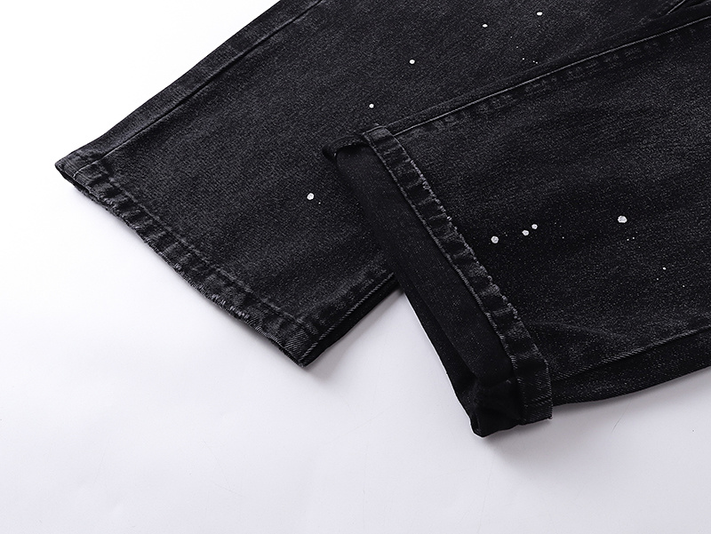 Purple Brand Washed Ripped Wide Leg Denim Jeans Black PU820