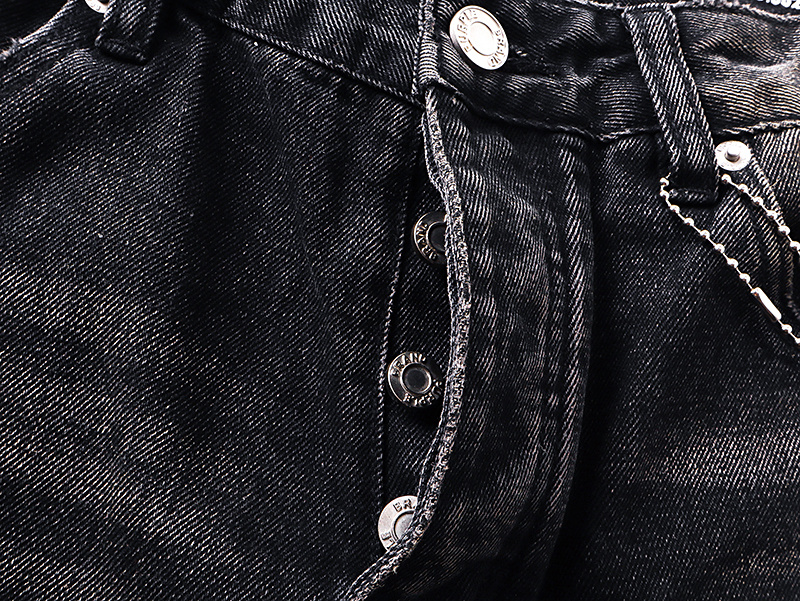 Purple Brand Washed Ripped Wide Leg Denim Jeans Black PU828