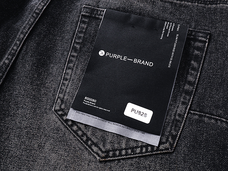 Purple Brand Washed Ripped Wide Leg Denim Jeans Black PU828