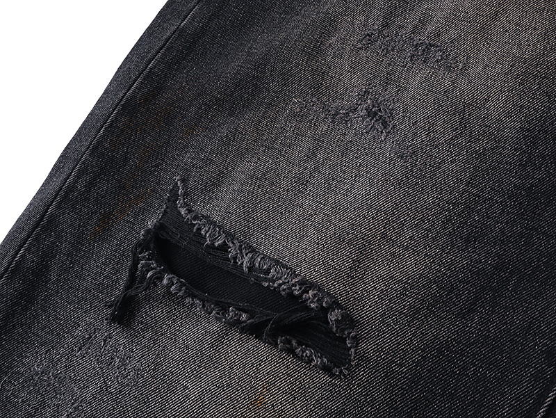 Purple Brand Washed Ripped Wide Leg Denim Jeans Black PU828