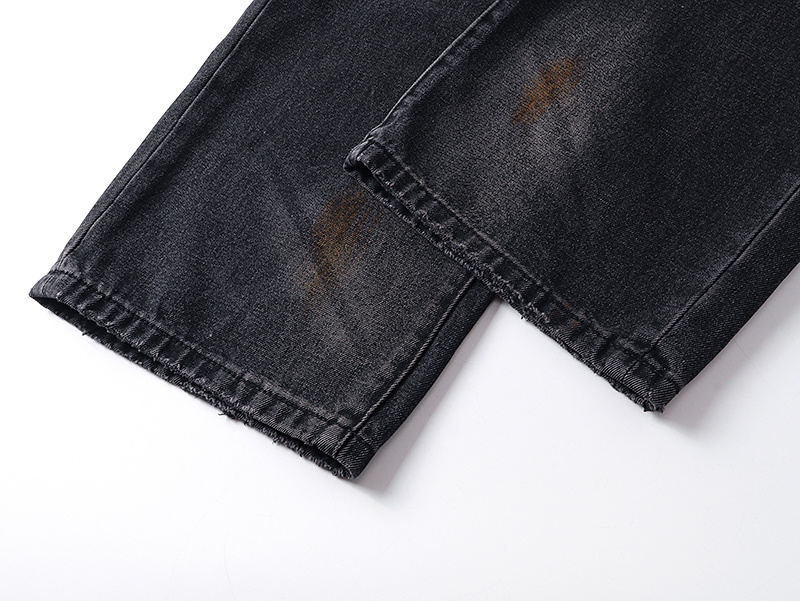 Purple Brand Washed Ripped Wide Leg Denim Jeans Black PU828