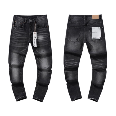 Purple Brand Washed Stacked Biker Denim Jeans Black PU111 01