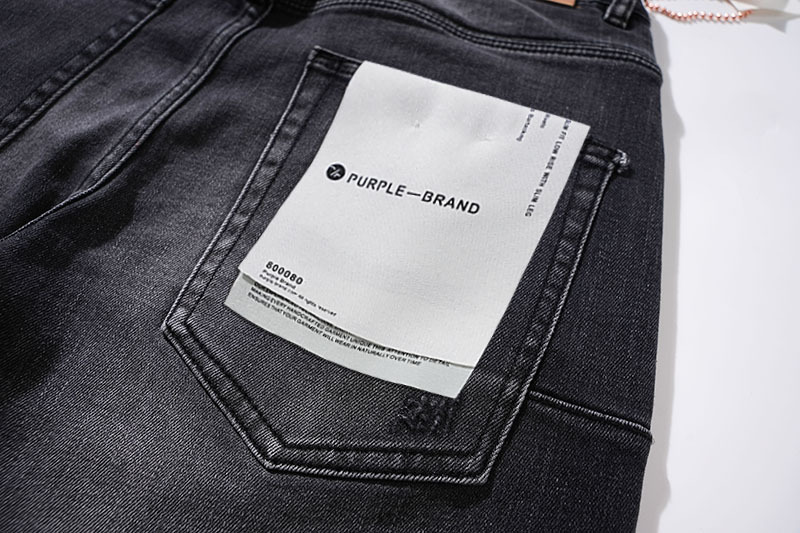 Purple Brand Washed Stacked Biker Denim Jeans Black PU111