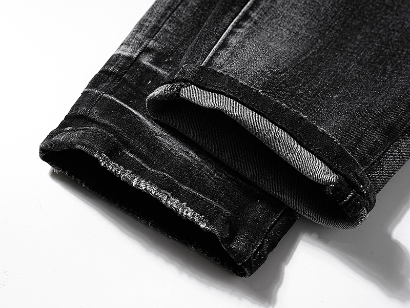 Purple Brand Washed Stacked Biker Denim Jeans Black PU128