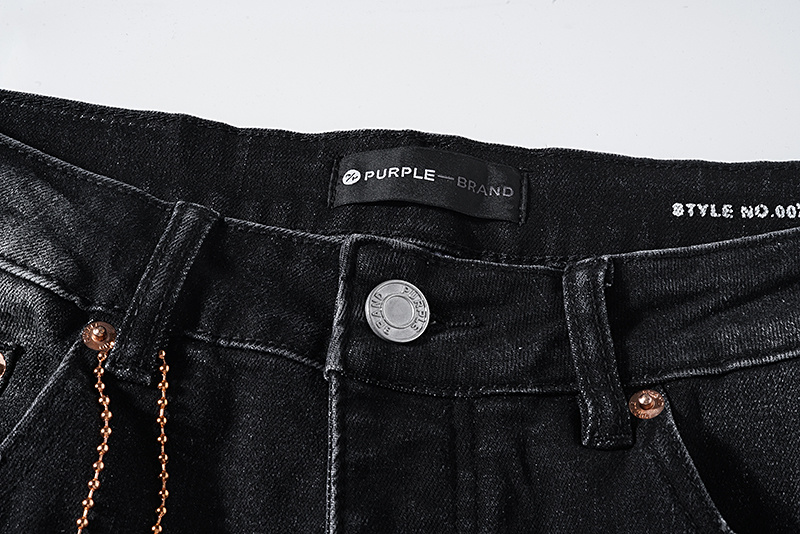 Purple Brand Washed Stacked Biker Denim Jeans Black PU129