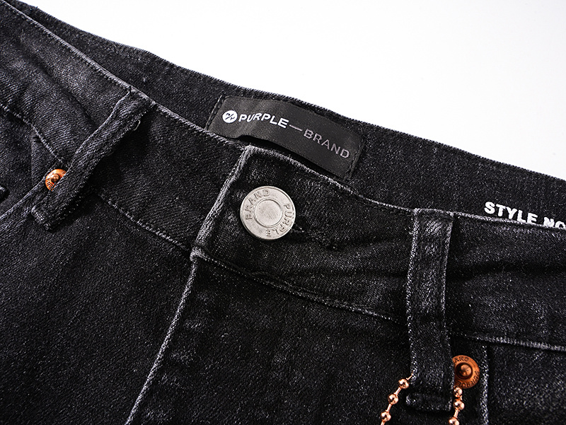 Purple Brand Washed Stacked Biker Denim Jeans Black PU144