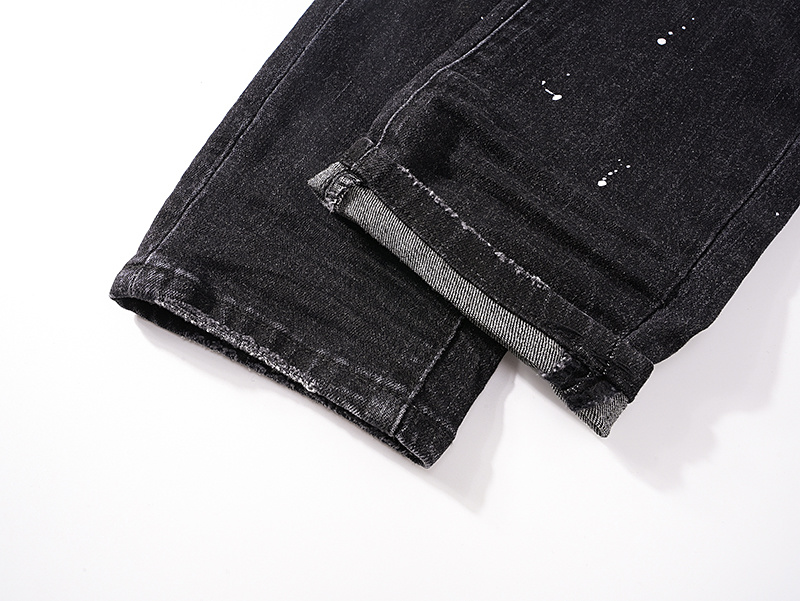 Purple Brand Washed Stacked Biker Denim Jeans Black PU144