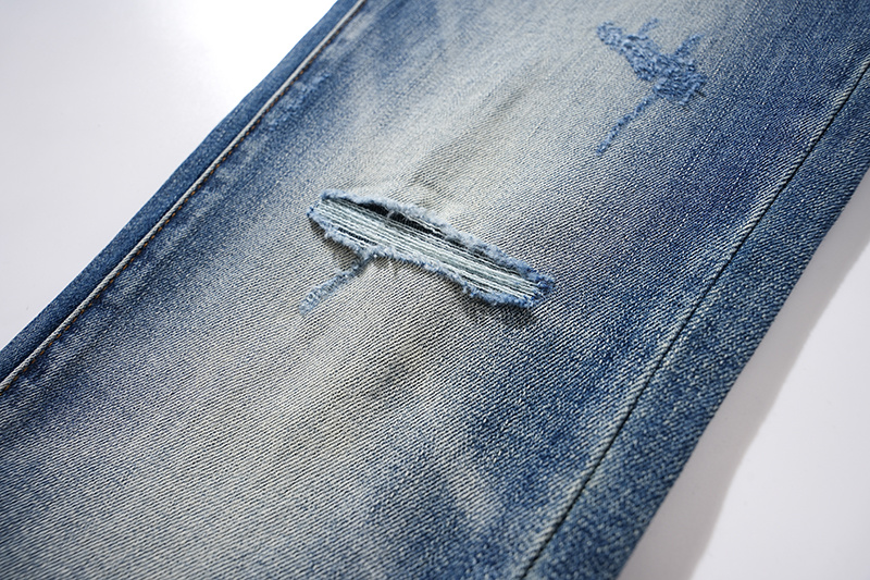 Purple Brand Washed Stacked Biker Denim Jeans Blue PU108