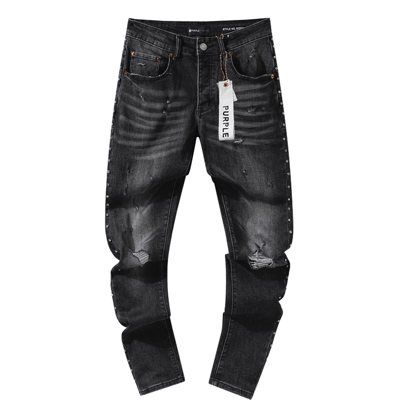 Purple Brand Washed Stacked Denim Jeans Black PU113