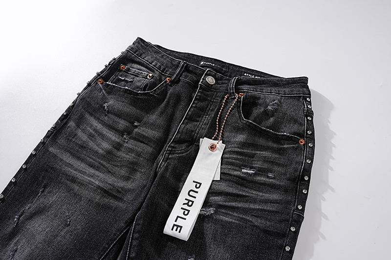 Purple Brand Washed Stacked Denim Jeans Black PU113