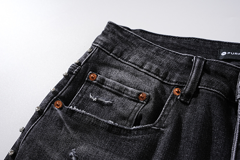 Purple Brand Washed Stacked Denim Jeans Black PU113