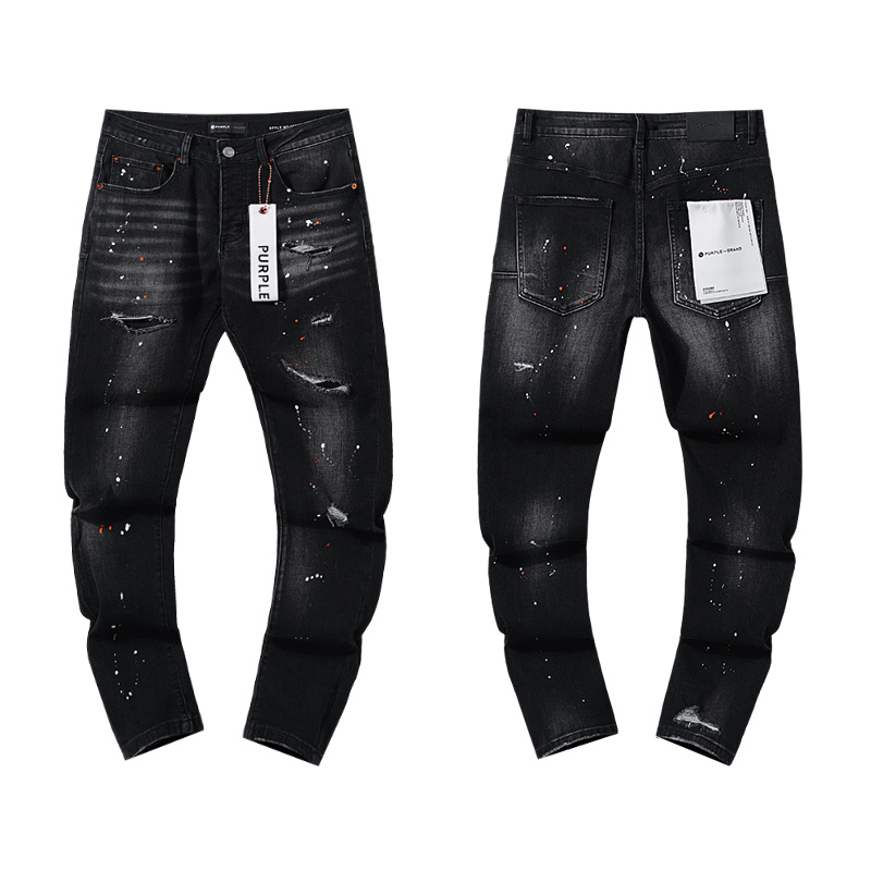 Purple Brand Washed Stacked Denim Jeans Black PU123
