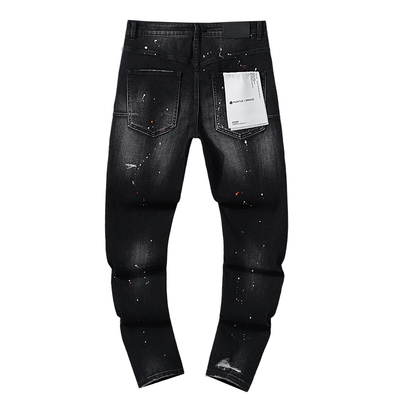 Purple Brand Washed Stacked Denim Jeans Black PU123