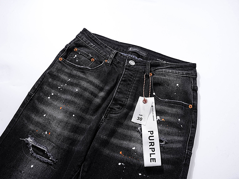 Purple Brand Washed Stacked Denim Jeans Black PU123