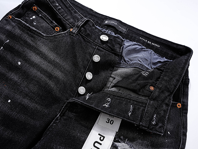 Purple Brand Washed Stacked Denim Jeans Black PU123