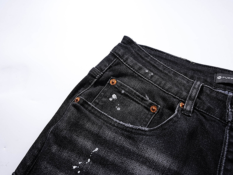 Purple Brand Washed Stacked Denim Jeans Black PU123