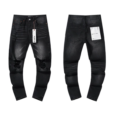 Purple Brand Washed Stacked Denim Jeans Black PU126 01