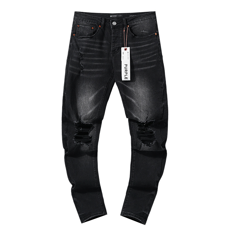 Purple Brand Washed Stacked Denim Jeans Black PU126