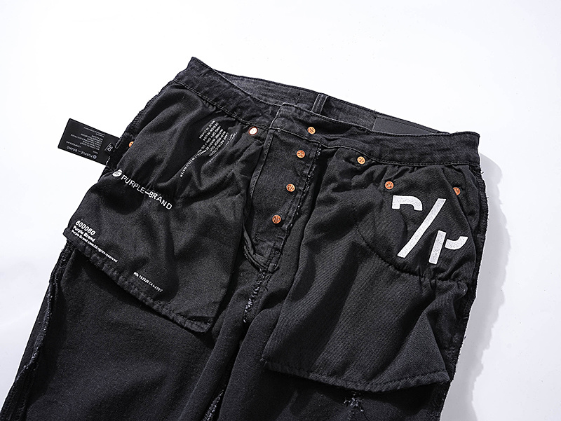 Purple Brand Washed Stacked Denim Jeans Black PU126
