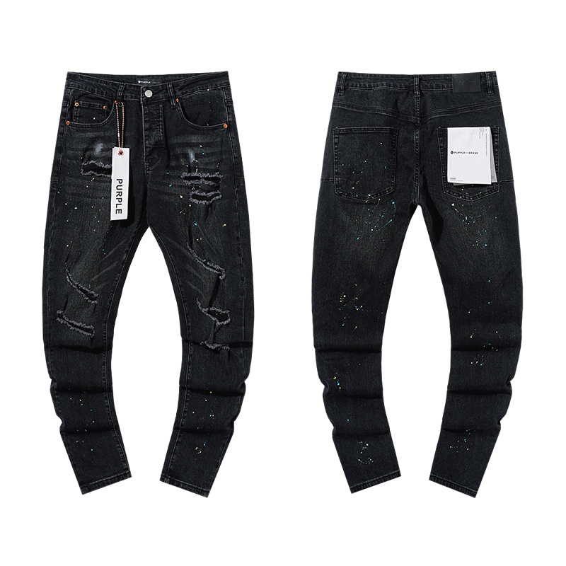 Purple Brand Washed Stacked Denim Jeans Black PU140