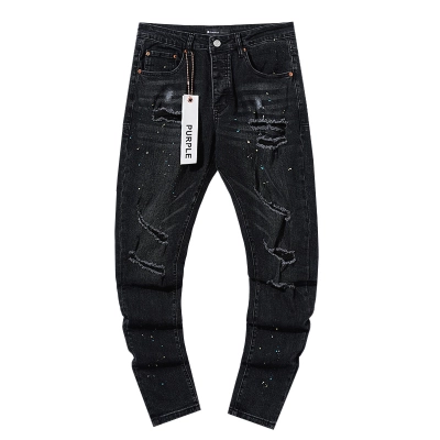 Purple Brand Washed Stacked Denim Jeans Black PU140 02